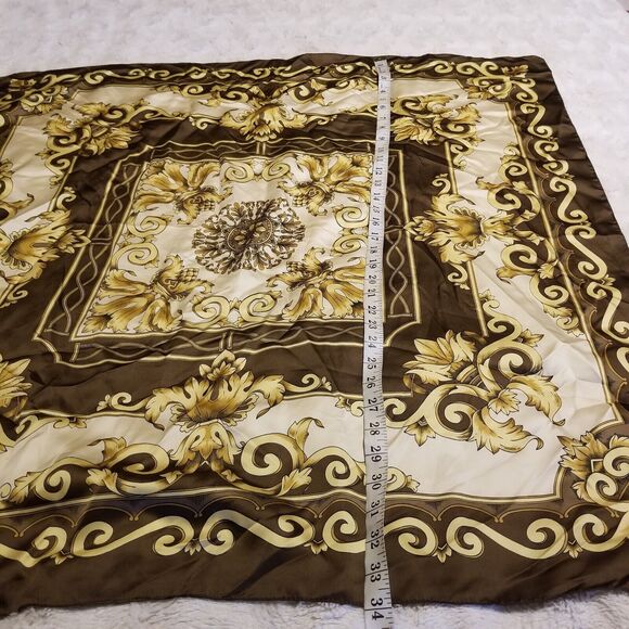 Kathie Lee Vintage Made In Italy Square Scarf Floral Mosaic - Picture 5 of 7